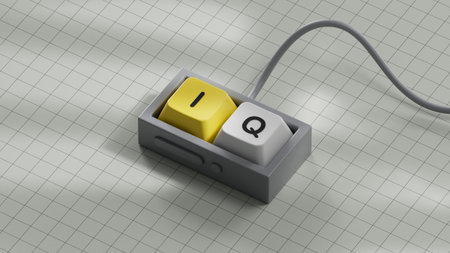 IQ concept. Acronym of questions and answers or job of tester or quality engineer. close up of...