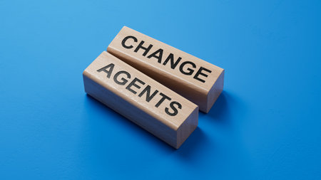 Change agents symbol. Concept word Change agents on wooden blocks.Business and Change agents...