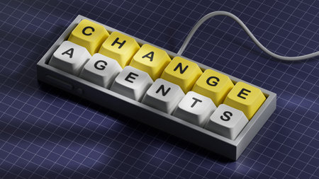 Change agents symbol. Concept word Change agents on Computer keyboard keys.Business and Change...