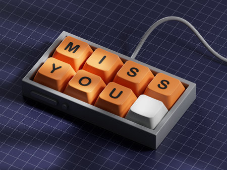 Miss you. Concept word Miss you on Computer keyboard keys.Business and Miss you concept. Copy...