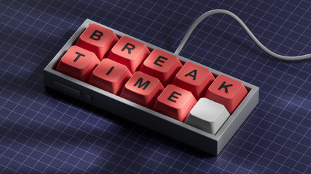 Break Time symbol. Concept word Break Time on Computer keyboard keys. Business and Break Time...