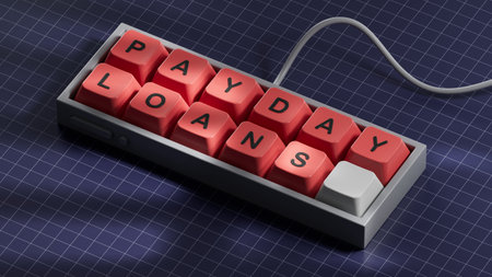 Payday loans symbol. Concept words Payday loans on beautiful books. Business and Payday loans...