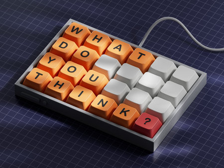What do you think symbol. Computer keyboard keys with words What do you think.Business and What do...