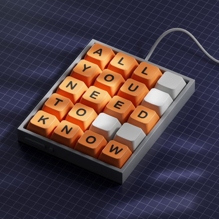 All you need to know symbol. Computer keyboard keys with words All you need to know, copy...