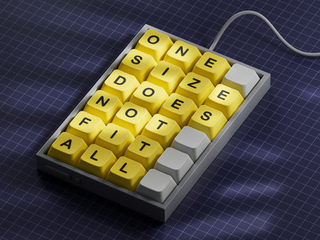 One size does not fit all symbol. Concept words One size does not fit all on Computer keyboard...