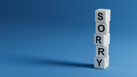 word concept. Sorry Message to Express Regret, Remorse, Apology for Error, Mistake, Guilt and...
