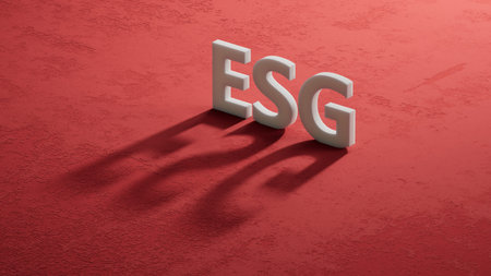 Environmental, Social, and Governance on shadow of 3d charcaters.close up of shadow of 3d...