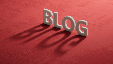 Blog symbol. Concept word Blog on shadow of 3d charcaters.Business and Blog concept. Copy...