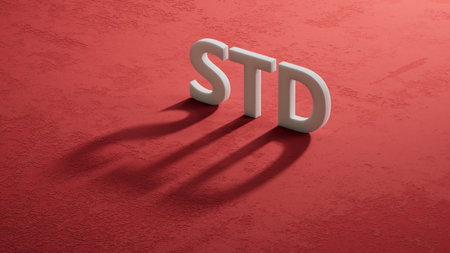 STD Sexually transmitted infections text on shadow of 3d charcaters. medical concept.close up of...