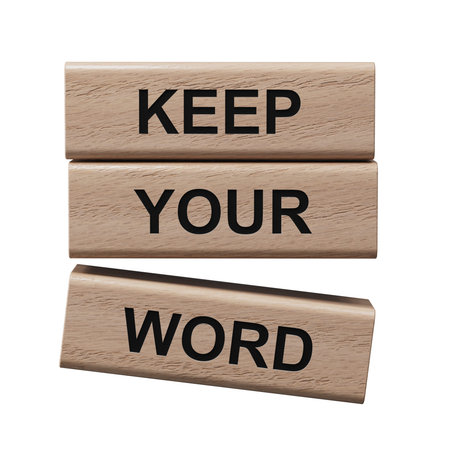 Keep your word symbol. wooden blocks with words Keep your word.Business and Keep your word concept....