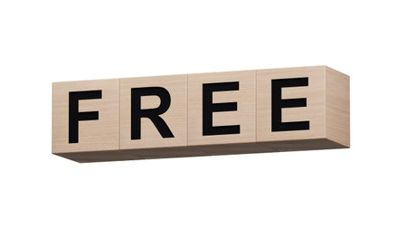 Free Time, word cube with white background.close up of wooden cubes,Business Concept.Supports PNG...