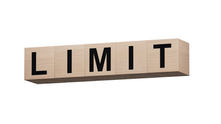 wooden cubes with text LIMIT. financial market. financing.close up of wooden cubes,Business...