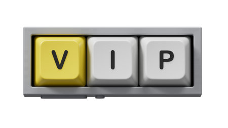 VIP. Computer keyboard keys form the word VIP. The concept of the abbreviation VIP - Very Important Person.Supports PNG files with transparent backgrounds.の写真素材