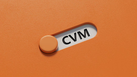 Customer Value Management word composed on the slide switch spelling.close up of slide switch...