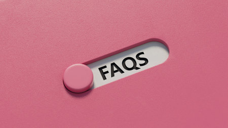 faqs word written on slide switch spelling with copy space.close up of slide switch...