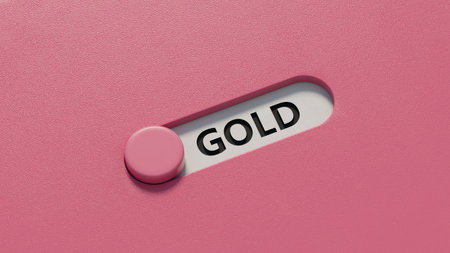 Dice and a Krugerrand coin form the word GOLD. 3D rendering.の写真素材