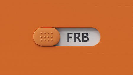 slide switch spelling with frb text. close up of slide switch spelling,Business Concept.3D...