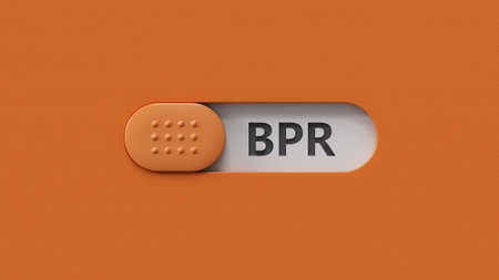 BPR - Business process reengineering - acronym on slide switch spelling. BPR , acronym on slide switch spelling.Business Concept.3D rendering.の写真素材