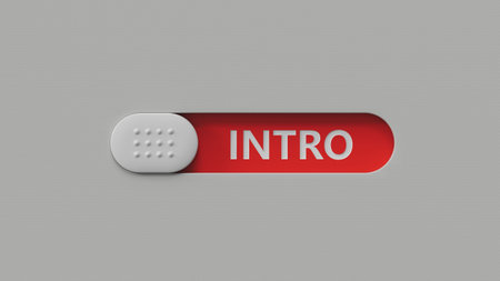 slide switch spelling with INTRO business word.close up of slide switch spelling,Business Concept.3D...
