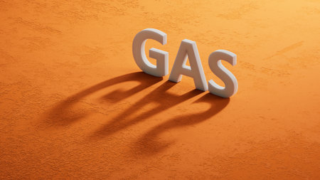 that the price for gas is changing the trend and goes up instead of down (or vice versa).3D rendering.の写真素材