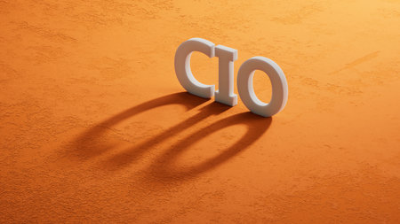 Chief Information Officer word CIO on shadow of 3d charcaters.close up of shadow of 3d charcaters,Business Concept.3D rendering.の写真素材