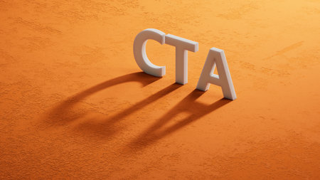 On a wood board, wooden word shadow of 3d characters are arranged in the letters CTA. It is an abbreviation for Call To Action. 3D rendering.の写真素材