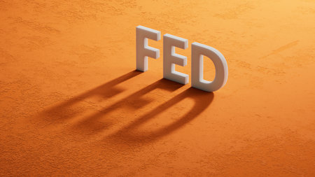 fed concept on shadow of 3d characters. close up of shadow of 3d characters, Business Concept. 3D rendering.の写真素材