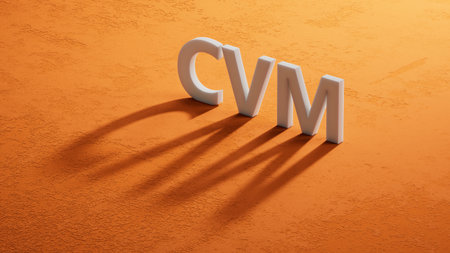 Customer Value Management word composed on the shadow of 3d characters. Close up of shadow of 3d characters, Business Concept. 3D rendering.の写真素材