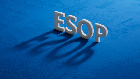 esop sign on the shadow of 3d charcaters.close up of shadow of 3d charcaters,Business Concept.3D rendering.の写真素材
