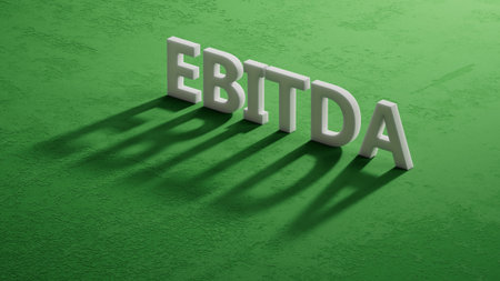 shadow of 3d characters with EBITDA business word. close up of shadow of 3d characters, Business Concept. 3D rendering.の写真素材