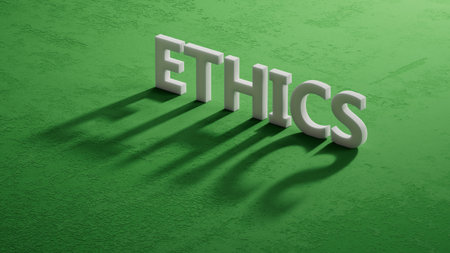 shadow of 3d charcaters with word ethics. Investment in life insurance and healthcare concept.close up of shadow of 3d charcaters,Business Concept.3D rendering.の写真素材