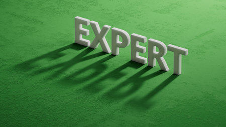 shadow of 3d characters with EXPERT business word. Mission, Vision and core values concept. Close up of shadow of 3d characters. Business Concept. 3D rendering.の写真素材