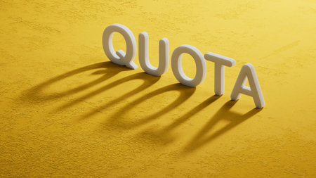 shadow of 3d characters with QUOTA business word.close up of shadow of 3d characters.3D rendering.の写真素材