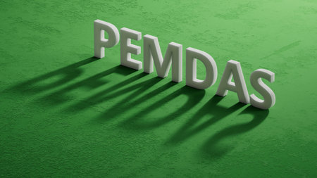 shadow of 3d characters with PEMDAS word.close up of shadow of 3d characters,3D rendering.の写真素材