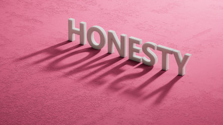 HONESTY word made with building blocks. 3D rendering.の写真素材