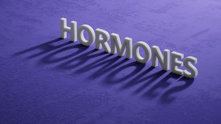 HORMONES word cube. Medical concept.3D rendering.の写真素材