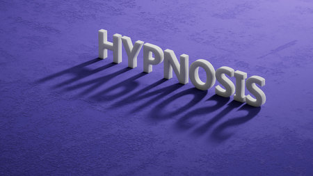 shadow of 3d characters with text hypnosis. financial market. financing.close up of shadow of 3d characters, Business Concept. 3D rendering.の写真素材