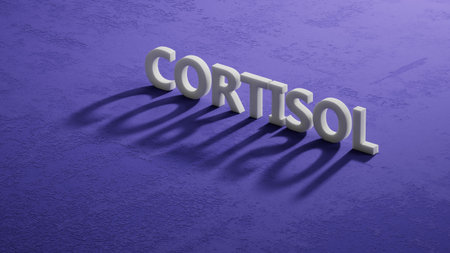 shadow of 3d characters with text CORTISOL. close up of shadow of 3d characters.の写真素材