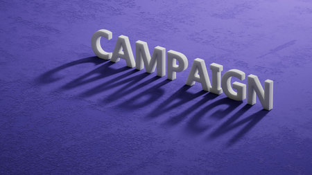 The hand puts a shadow of 3d charcaters with sign campaign. The word is written on shadow of 3d charcaters.close up of shadow of 3d charcaters,Business Concept.3D rendering.の写真素材