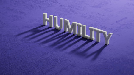 shadow of 3d characters with text HUMILITY. close up of shadow of 3d characters, Business Concept. 3D rendering.の写真素材