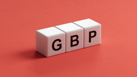 wooden cubes with GBP business word.close up of wooden cubes,Business Concept.3D rendering.の写真素材
