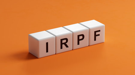 IRPF text on wooden block.close up of wooden cubes,Business Concept.3D rendering.の写真素材