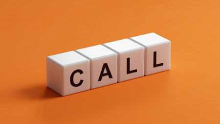cubes with CALL business word.close up of cubes,Business Concept.3D rendering.の写真素材