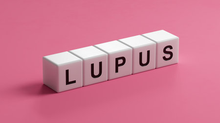 The word LUPUS is written on cubes. Medical concept. Close up of cubes.の写真素材