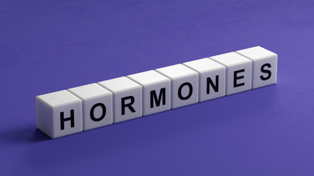 HORMONES word cube. Medical concept.3D rendering.の写真素材