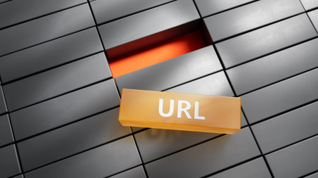 URL website - text concept on metal blocks .3D rendering.の写真素材