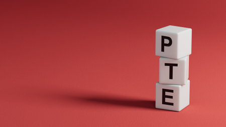 Three wooden elements with the letters PTE.close up of wooden elements,の写真素材