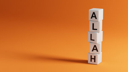 allah word written on wooden elements.close up of wooden elements,の写真素材
