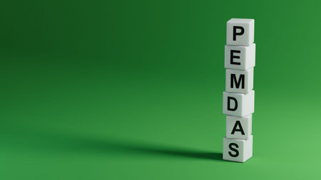 wooden elements with PEMDAS business word.close up of wooden elements,