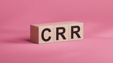 Text CRR writing in cube.close up of wooden cubes,Business Concept.3D rendering.